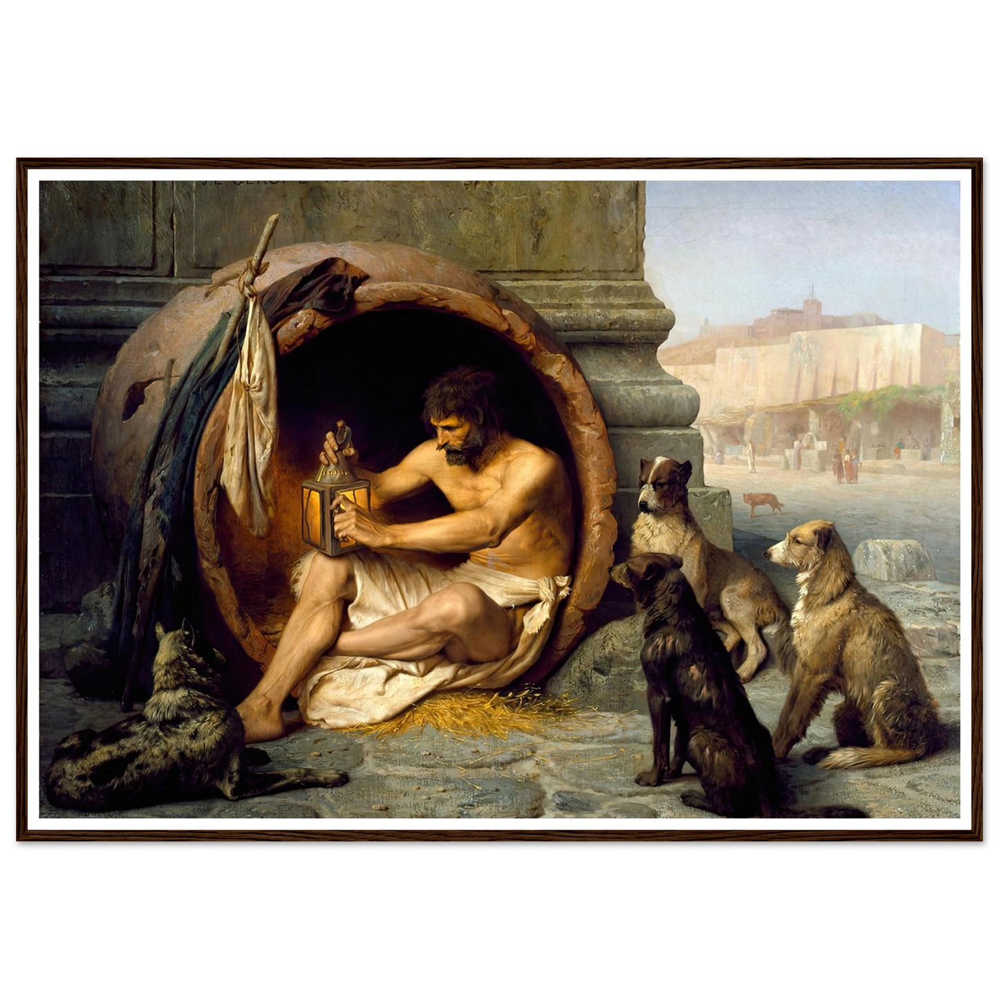 Diogenes (1860) Art Print | Jean Leon Gerome - Framed Poster - 30x40 cm / 12x16″ - Black frame