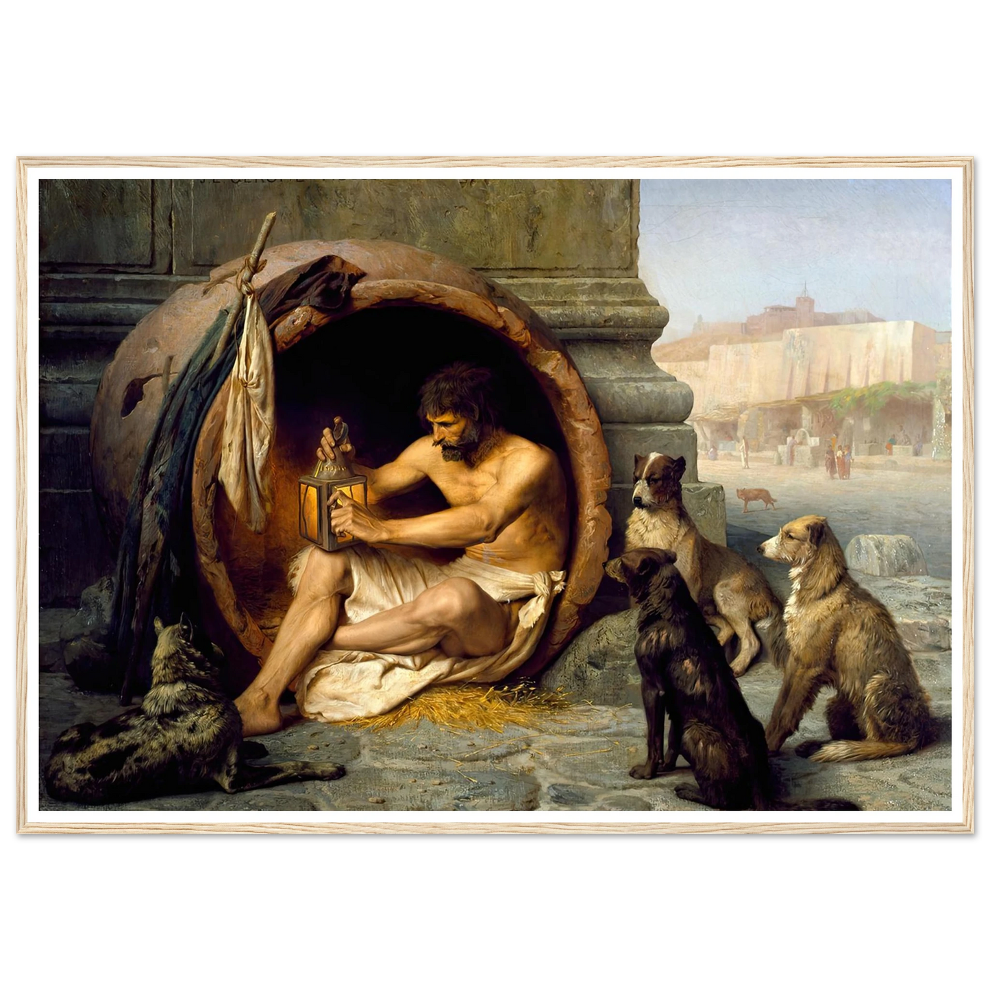 Diogenes (1860) Art Print | Jean Leon Gerome - Framed Poster - 30x40 cm / 12x16″ - Black frame