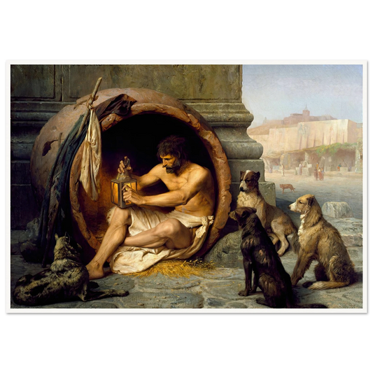 Diogenes (1860) Art Print | Jean Leon Gerome - Framed Poster - 30x40 cm / 12x16″ - Black frame