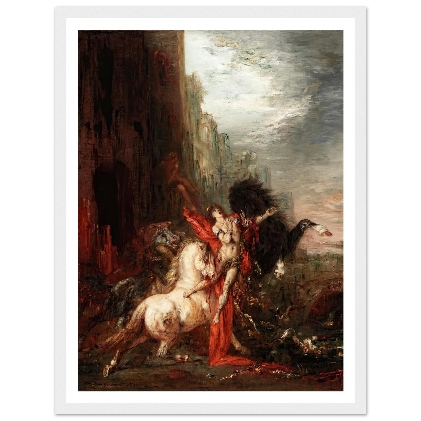 Diomedes Devoured by His Horses (1865-1870) Art Print | Gustave Moreau - Framed Poster - 30x40 cm / 12x16″ - Black frame