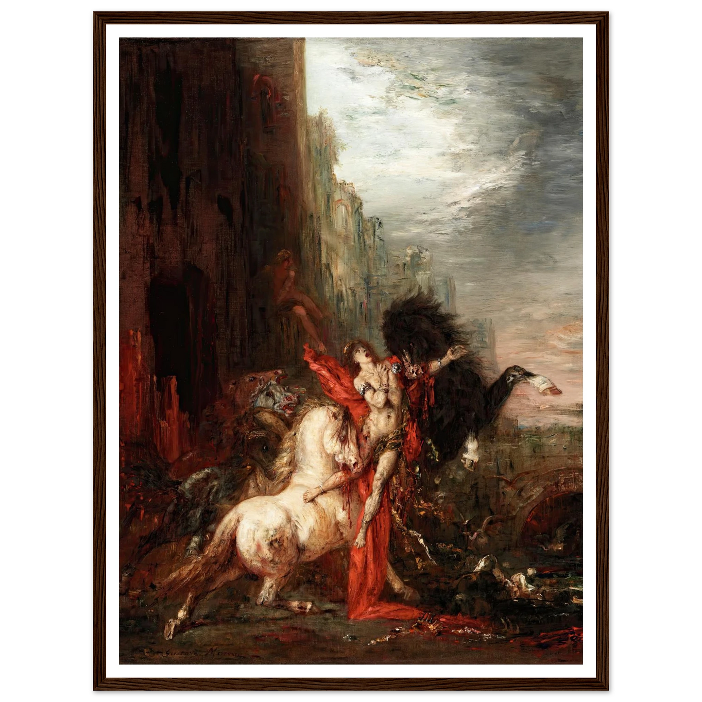 Diomedes Devoured by His Horses (1865-1870) Art Print | Gustave Moreau - Framed Poster - 30x40 cm / 12x16″ - Black frame