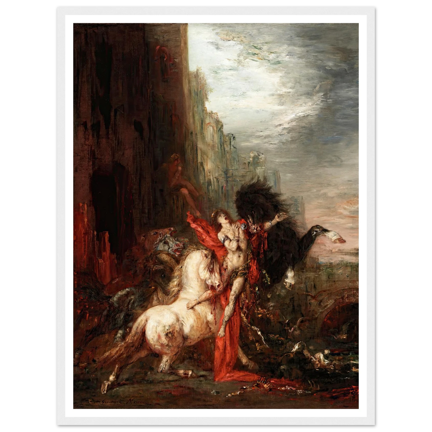 Diomedes Devoured by His Horses (1865-1870) Art Print | Gustave Moreau - Framed Poster - 30x40 cm / 12x16″ - Black frame