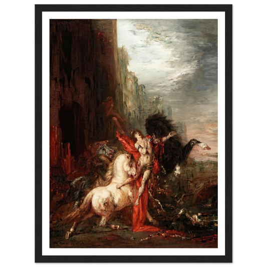Diomedes Devoured by His Horses (1865-1870) Art Print | Gustave Moreau - Framed Poster - 30x40 cm / 12x16″ - Black frame