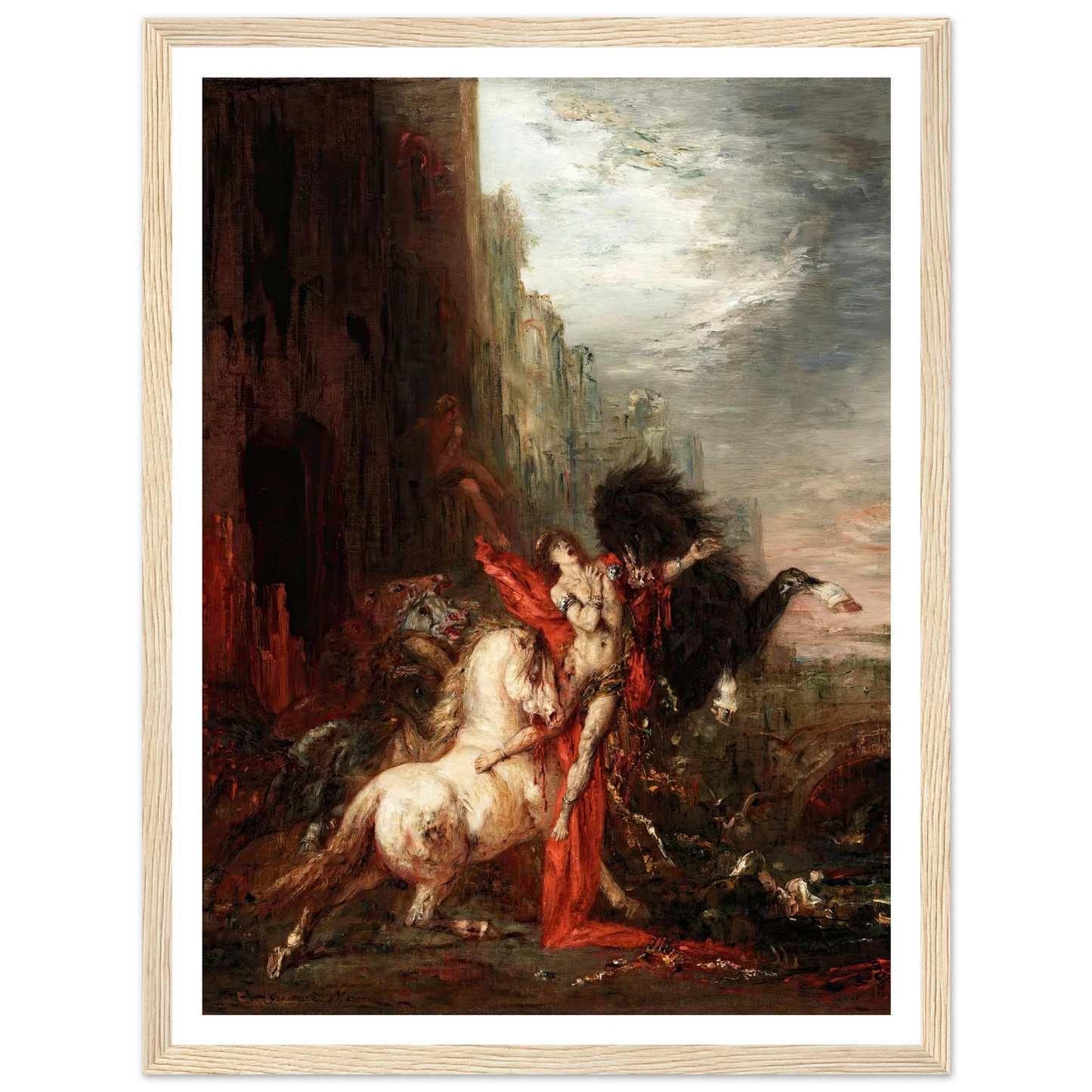 Diomedes Devoured by His Horses (1865-1870) Art Print | Gustave Moreau - Framed Poster - 30x40 cm / 12x16″ - Black frame