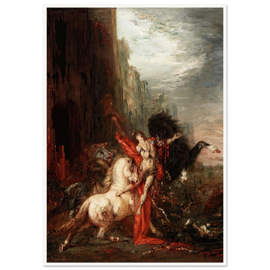 Diomedes Devoured by His Horses (1865-1870) Art Print | Gustave Moreau - Framed Poster - 30x40 cm / 12x16″ - Black frame