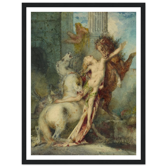Diomedes Devoured by Horses (1866) Art Print | Gustave Moreau - Framed Poster - 30x40 cm / 12x16″ - Black frame