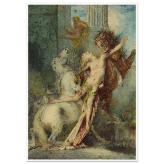 Diomedes Devoured by Horses (1866) Art Print | Gustave Moreau - Framed Poster - 30x40 cm / 12x16″ - Black frame