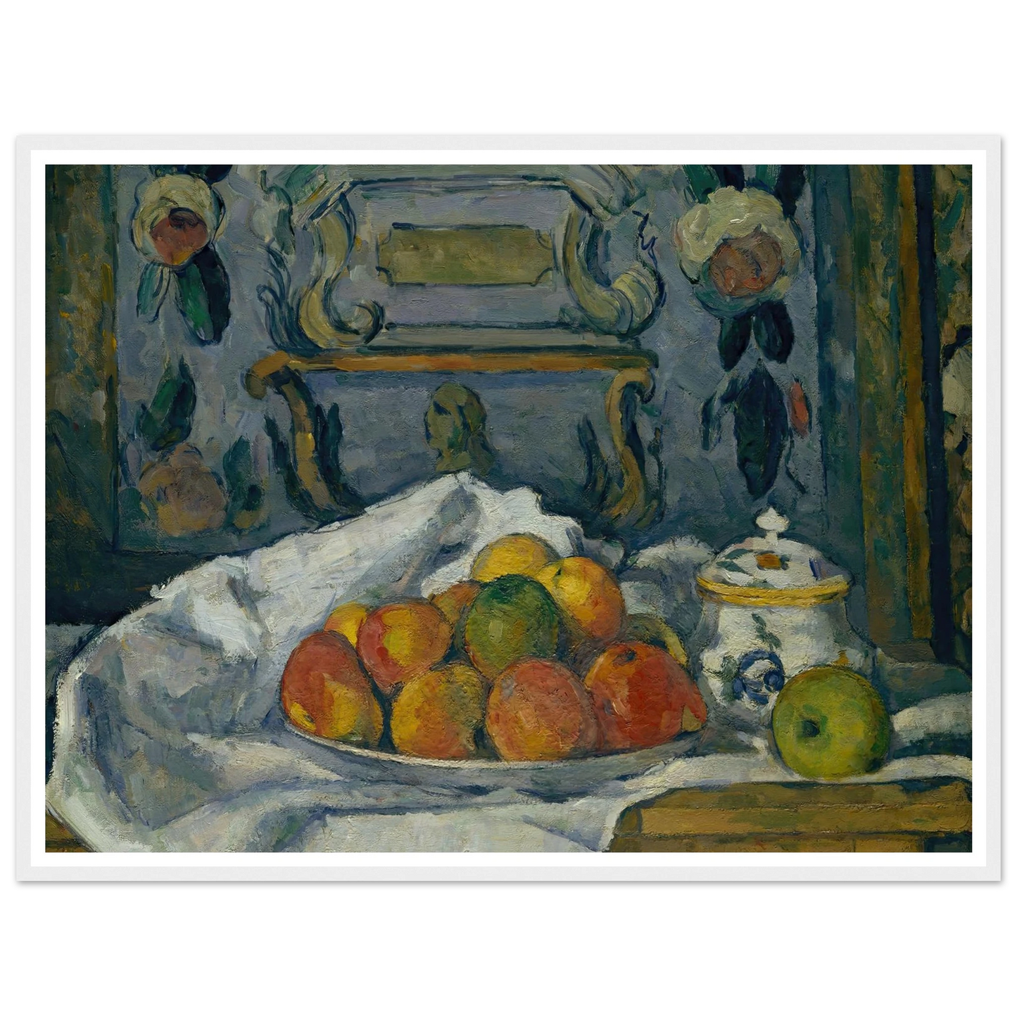 Dish of Apples (ca. 1876–77) Art Print | Paul Cezanne - Framed Poster - 30x40 cm / 12x16″ - Black frame