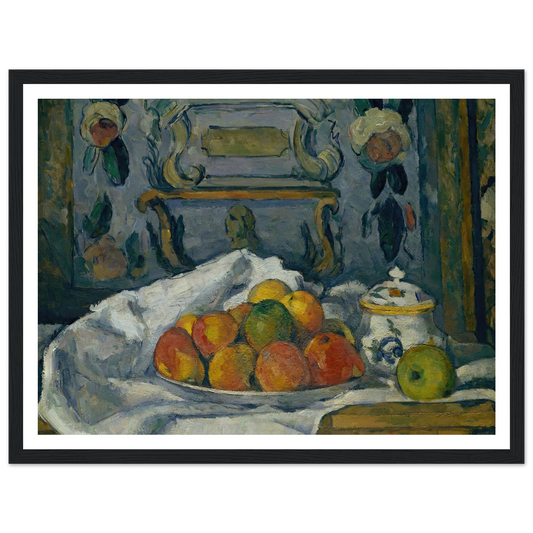 Dish of Apples (ca. 1876–77) Art Print | Paul Cezanne - Framed Poster - 30x40 cm / 12x16″ - Black frame