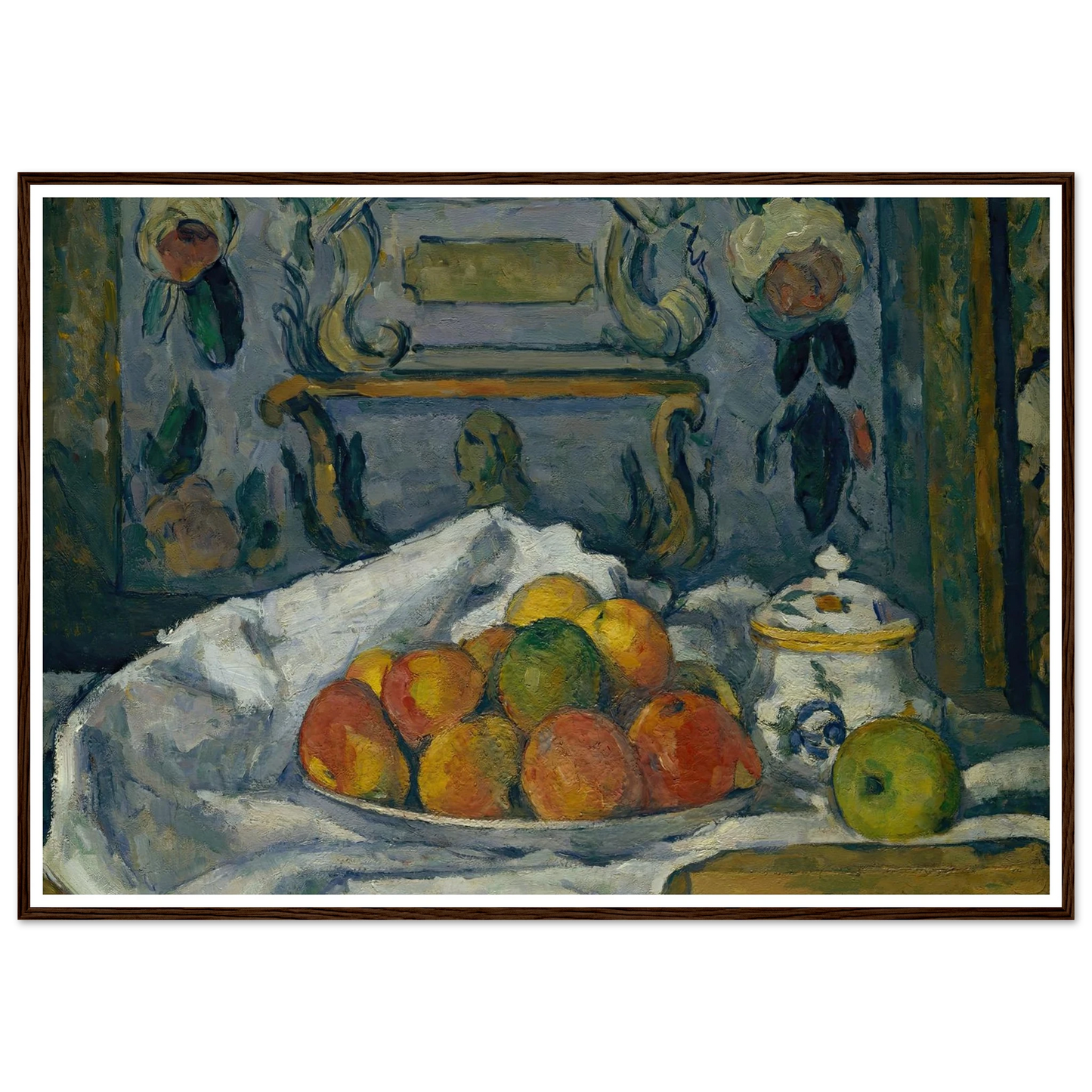 Dish of Apples (ca. 1876–77) Art Print | Paul Cezanne - Framed Poster - 30x40 cm / 12x16″ - Black frame