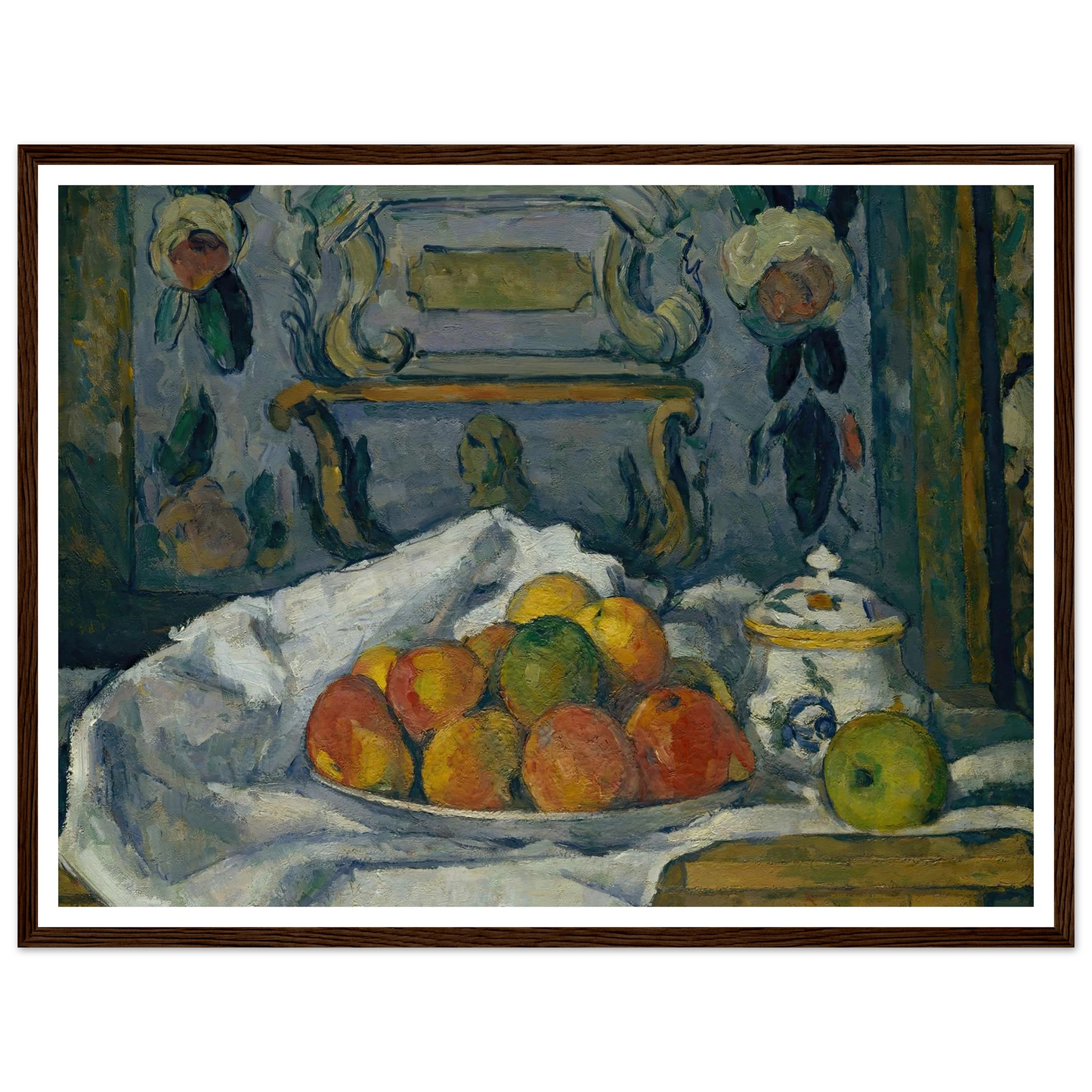 Dish of Apples (ca. 1876–77) Art Print | Paul Cezanne - Framed Poster - 30x40 cm / 12x16″ - Black frame