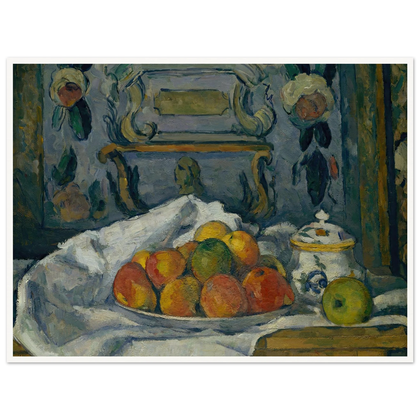 Dish of Apples (ca. 1876–77) Art Print | Paul Cezanne - Framed Poster - 30x40 cm / 12x16″ - Black frame