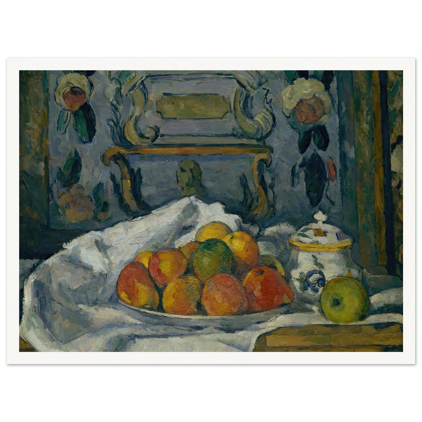 Dish of Apples (ca. 1876–77) Art Print | Paul Cezanne - Framed Poster - 30x40 cm / 12x16″ - Black frame