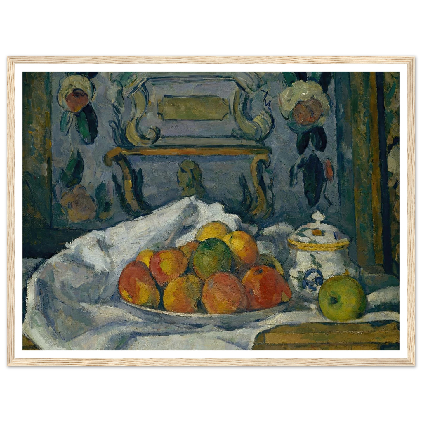Dish of Apples (ca. 1876–77) Art Print | Paul Cezanne - Framed Poster - 30x40 cm / 12x16″ - Black frame