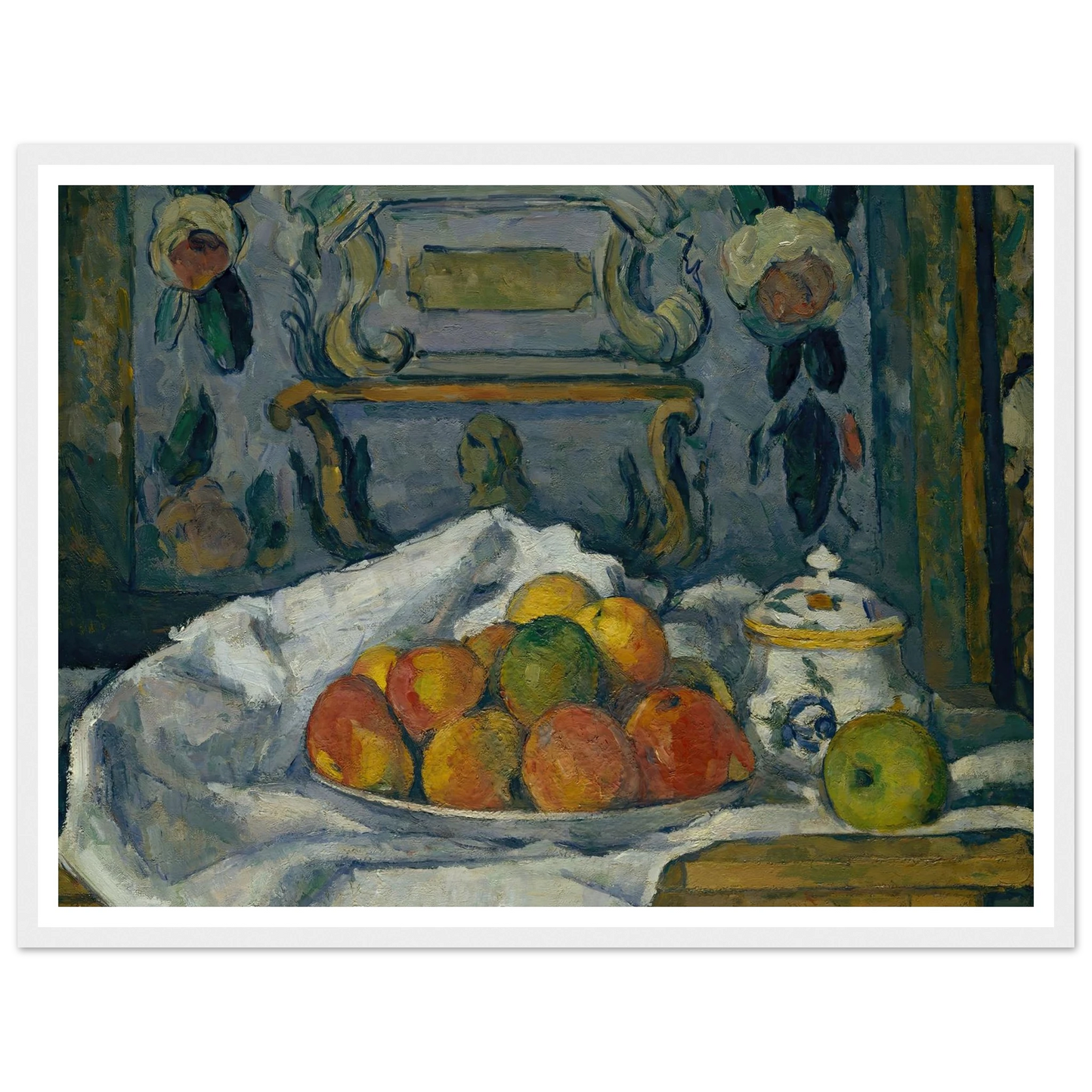 Dish of Apples (ca. 1876–77) Art Print | Paul Cezanne - Framed Poster - 30x40 cm / 12x16″ - Black frame