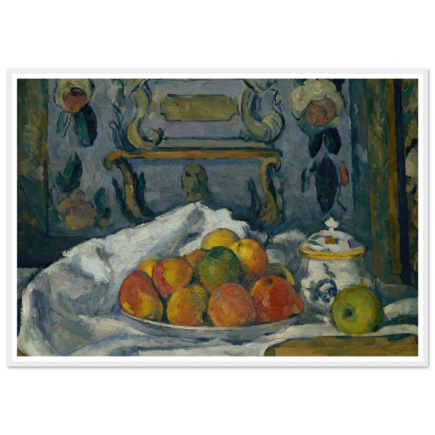 Dish of Apples (ca. 1876–77) Art Print | Paul Cezanne - Framed Poster - 30x40 cm / 12x16″ - Black frame