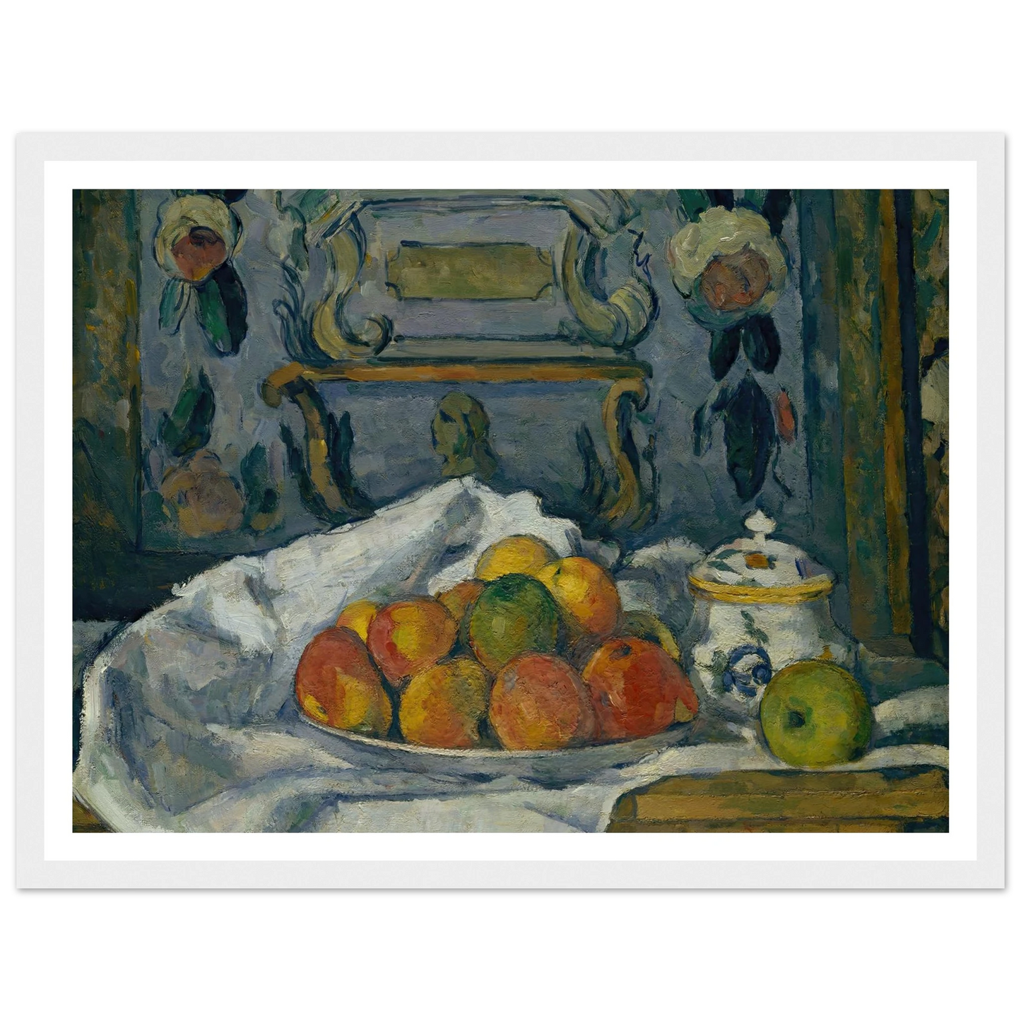 Dish of Apples (ca. 1876–77) Art Print | Paul Cezanne - Framed Poster - 30x40 cm / 12x16″ - Black frame