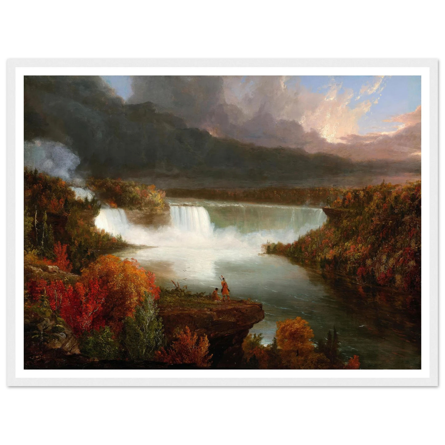 Distant View of Niagara Falls (1830) Art Print | Thomas Cole - Framed Poster - 30x40 cm / 12x16″ - Black frame