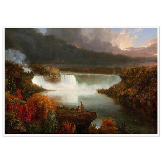 Distant View of Niagara Falls (1830) Art Print | Thomas Cole - Framed Poster - 30x40 cm / 12x16″ - Black frame