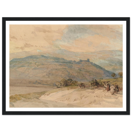 Distant view of Sebaste, Ancient Samaria (1839) Art Print | David Roberts - Framed Poster - 30x40 cm / 12x16″ - Black frame