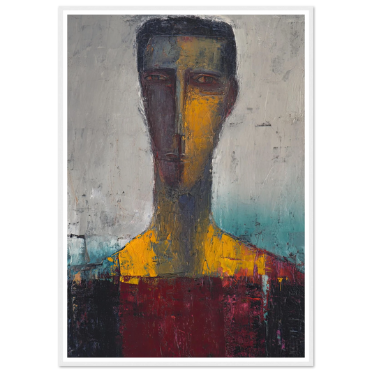 Divided Soul in Gold and Grey - Framed Poster - 30x40 cm / 12x16″ - Black frame