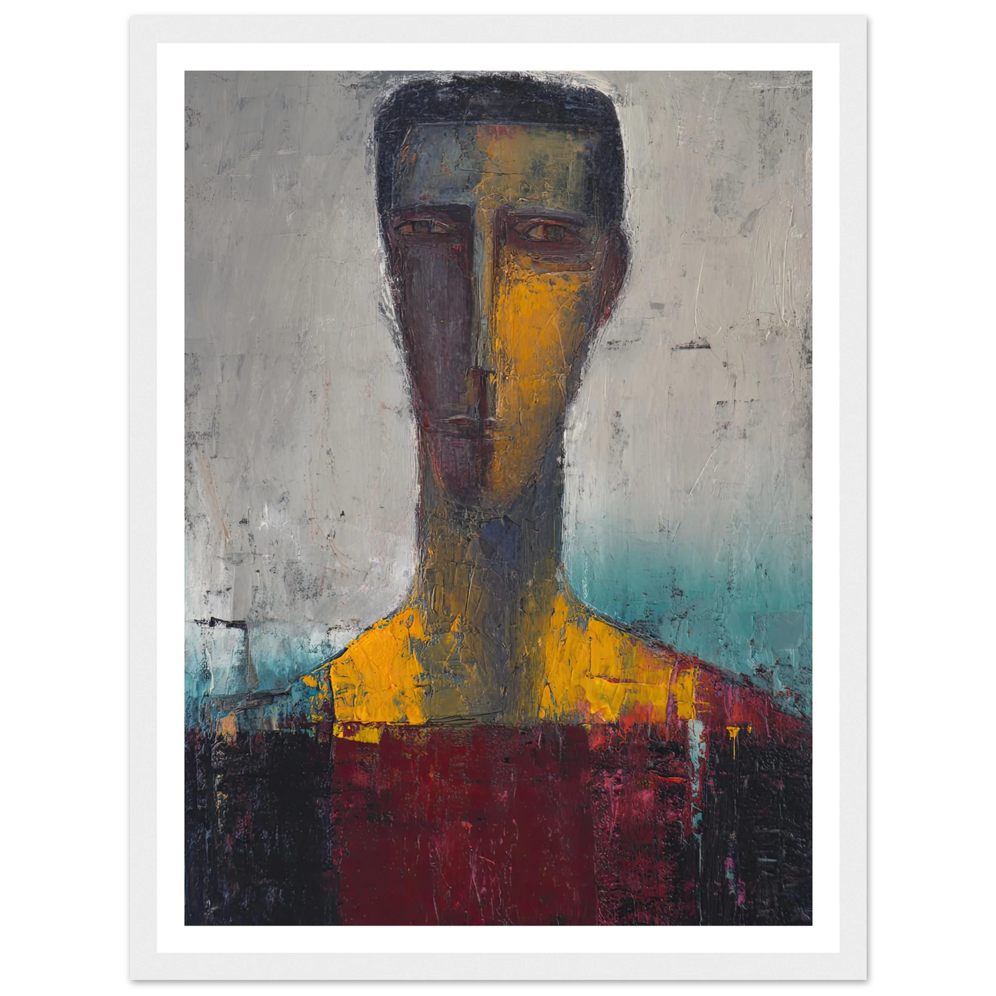 Divided Soul in Gold and Grey - Framed Poster - 30x40 cm / 12x16″ - Black frame