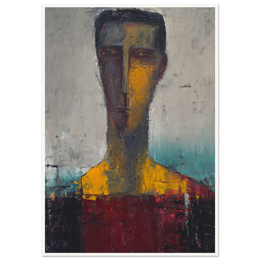 Divided Soul in Gold and Grey - Framed Poster - 30x40 cm / 12x16″ - Black frame