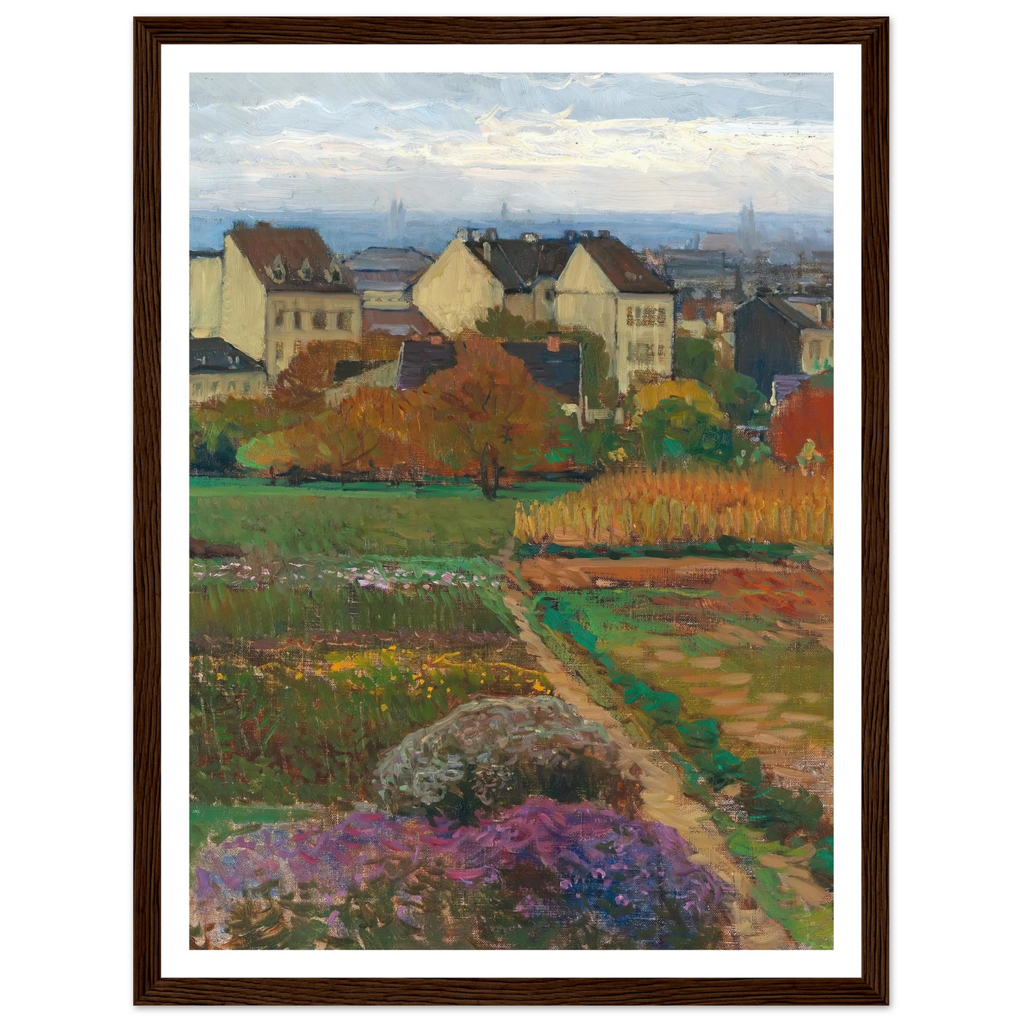 Döbling Wien Art Print | Carl Moll - Framed Poster - 30x40 cm / 12x16″ - Black frame