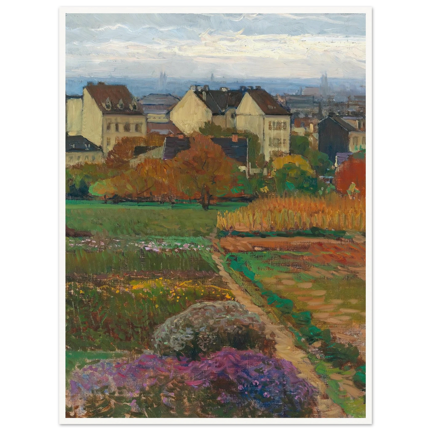 Döbling Wien Art Print | Carl Moll - Framed Poster - 30x40 cm / 12x16″ - Black frame
