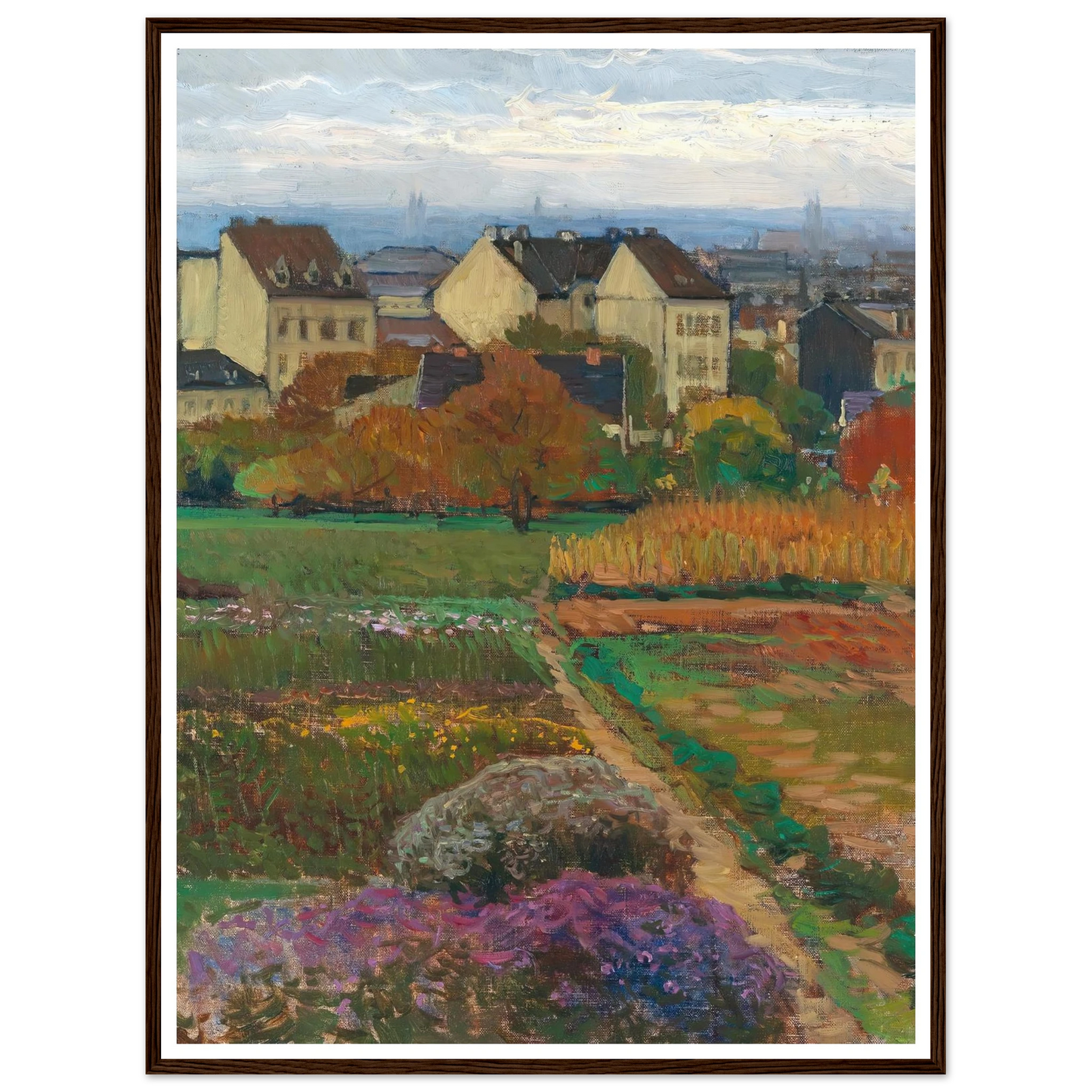 Döbling Wien Art Print | Carl Moll - Framed Poster - 30x40 cm / 12x16″ - Black frame