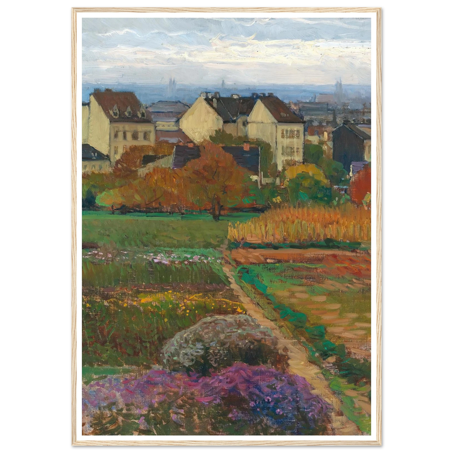 Döbling Wien Art Print | Carl Moll - Framed Poster - 30x40 cm / 12x16″ - Black frame