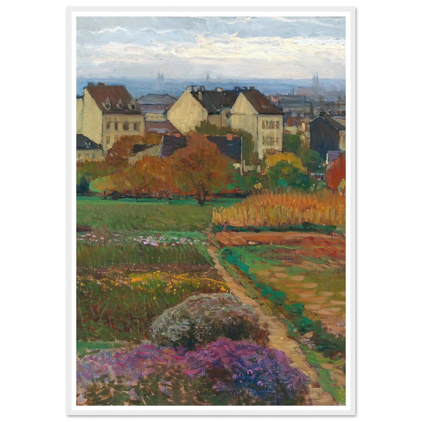 Döbling Wien Art Print | Carl Moll - Framed Poster - 30x40 cm / 12x16″ - Black frame
