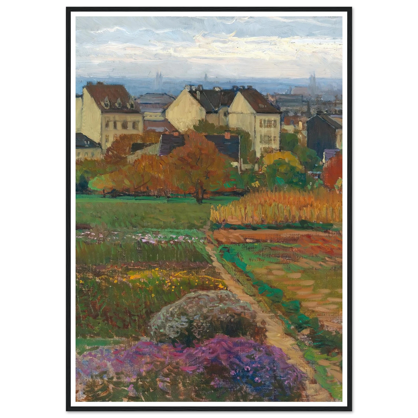 Döbling Wien Art Print | Carl Moll - Framed Poster - 30x40 cm / 12x16″ - Black frame