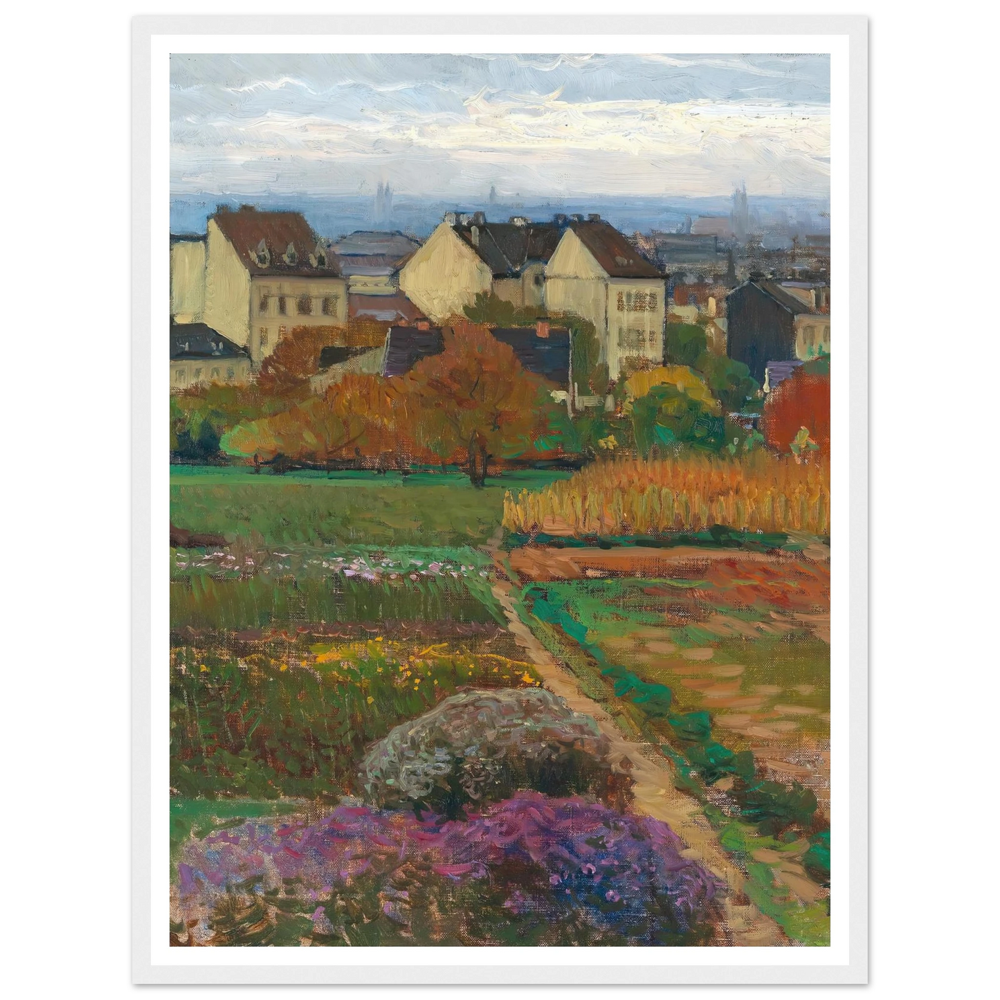 Döbling Wien Art Print | Carl Moll - Framed Poster - 30x40 cm / 12x16″ - Black frame
