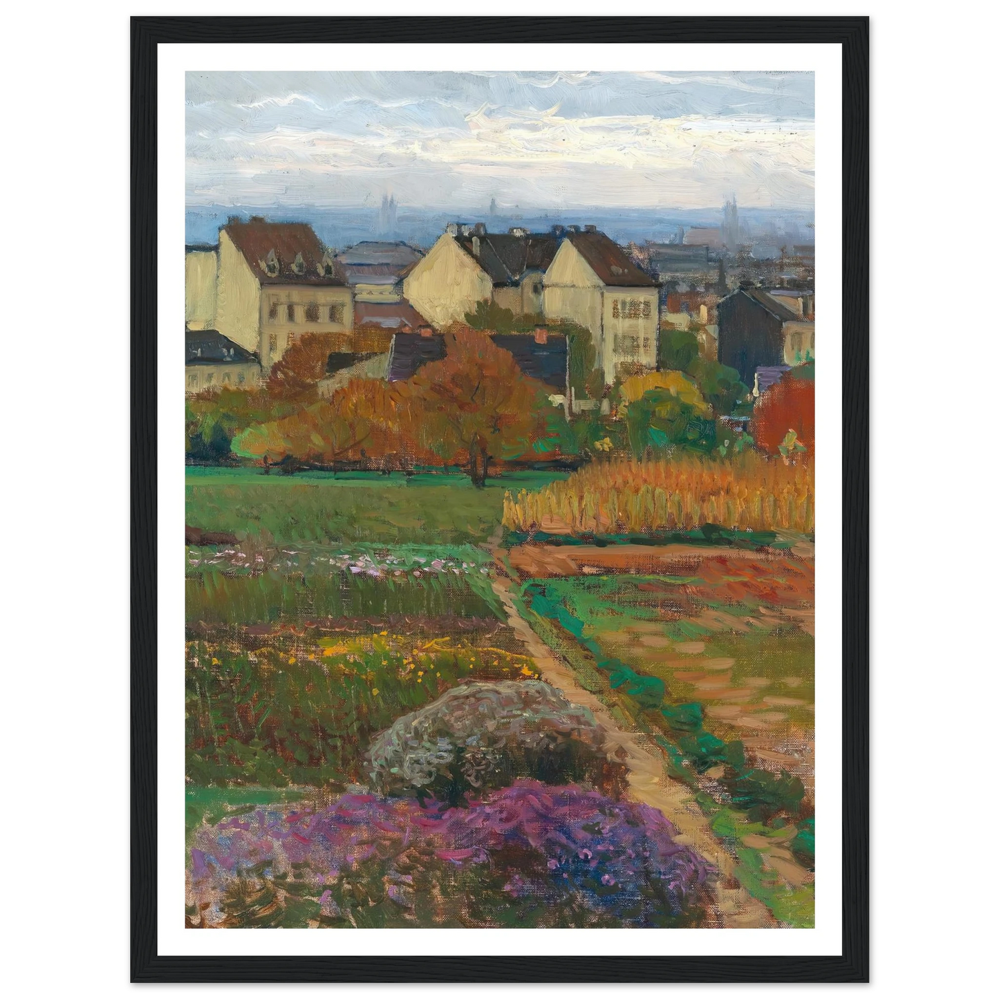 Döbling Wien Art Print | Carl Moll - Framed Poster - 30x40 cm / 12x16″ - Black frame
