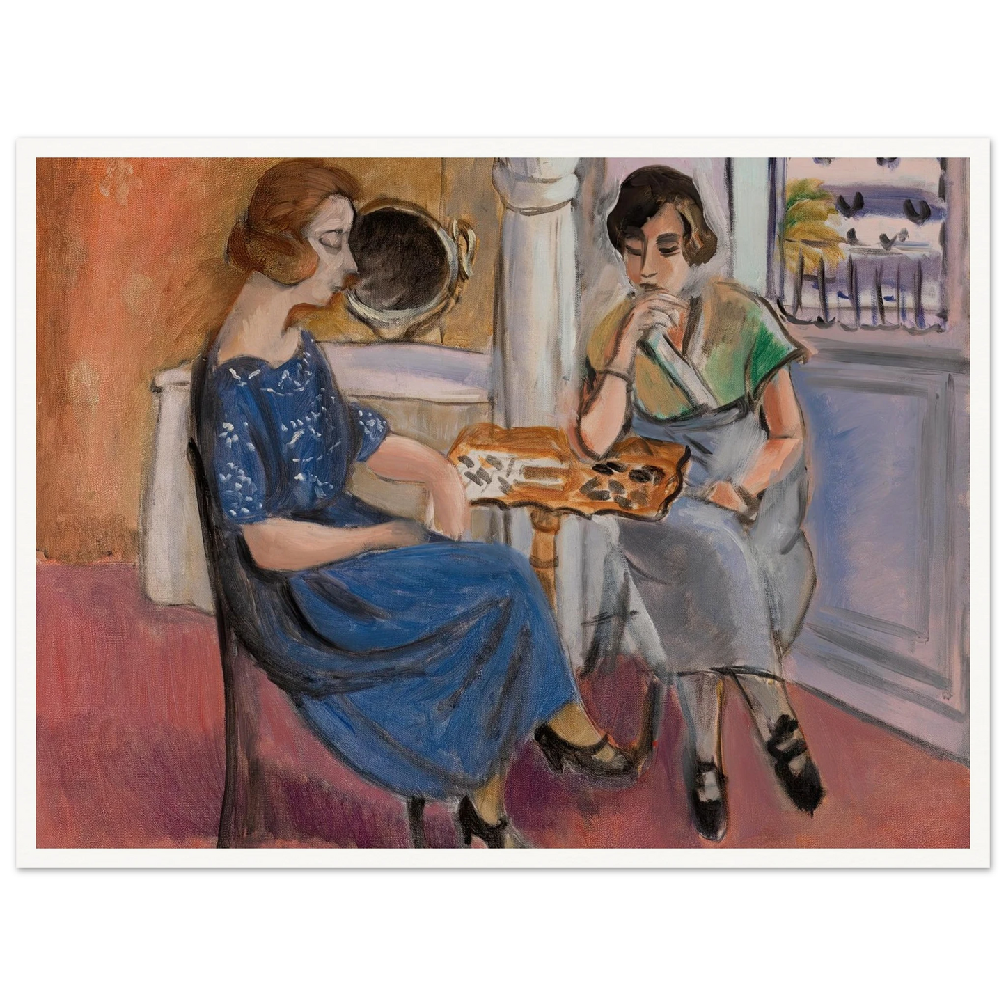 Domino Players (1921) Art Print | Henri Matisse - Framed Poster - 30x40 cm / 12x16″ - Black frame