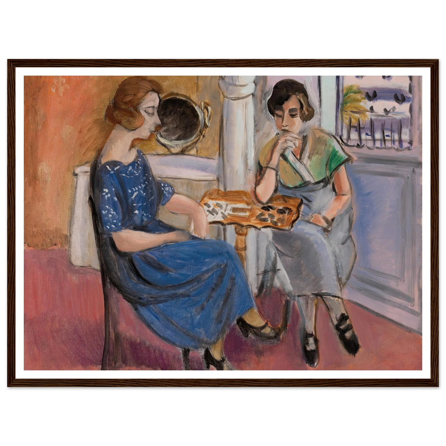 Domino Players (1921) Art Print | Henri Matisse - Framed Poster - 30x40 cm / 12x16″ - Black frame