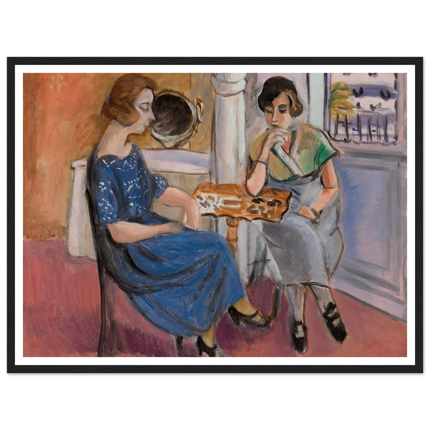 Domino Players (1921) Art Print | Henri Matisse - Framed Poster - 30x40 cm / 12x16″ - Black frame