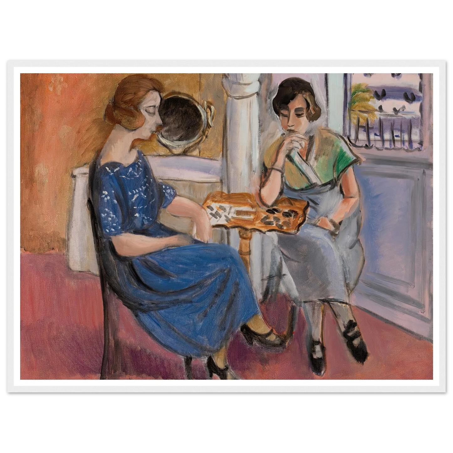 Domino Players (1921) Art Print | Henri Matisse - Framed Poster - 30x40 cm / 12x16″ - Black frame