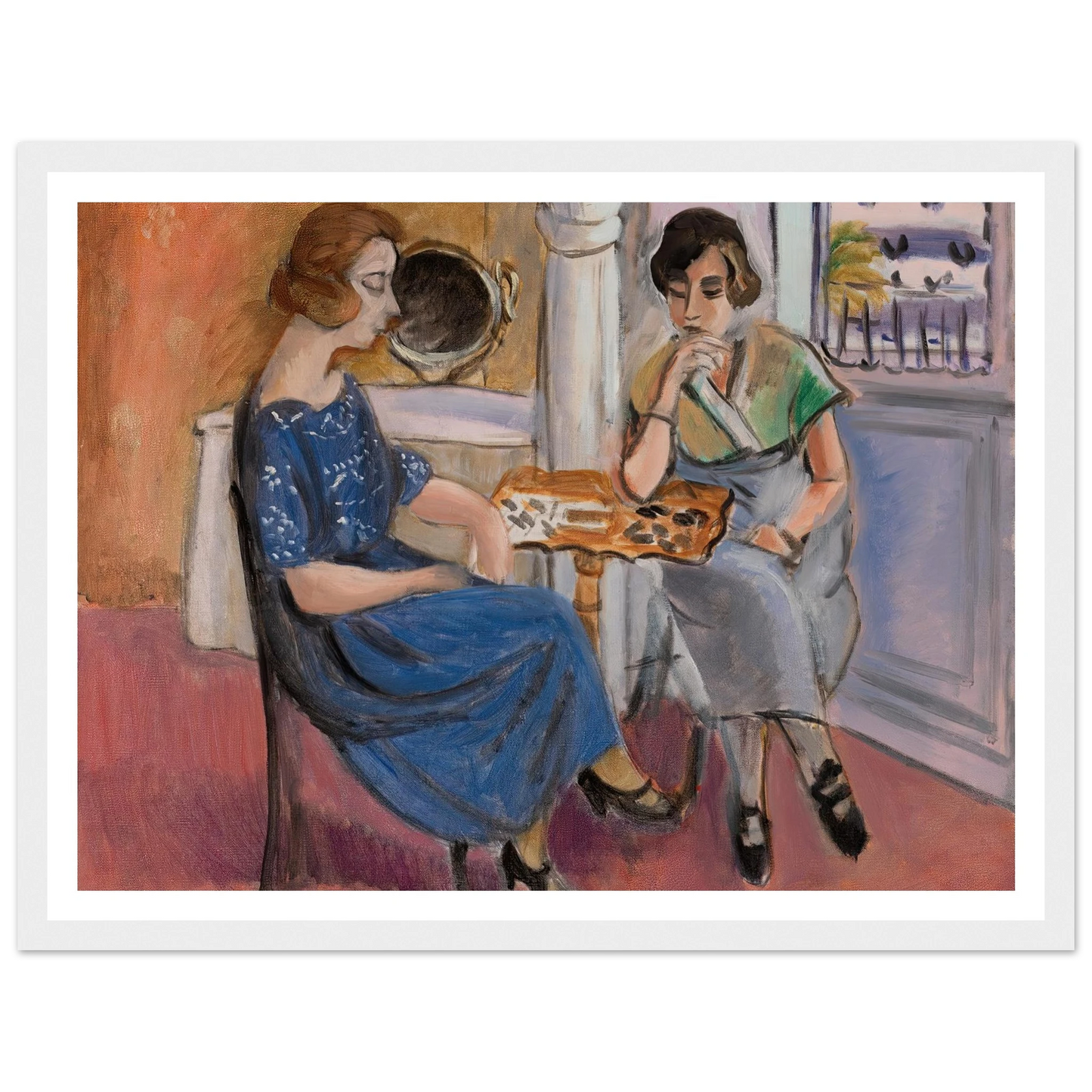 Domino Players (1921) Art Print | Henri Matisse - Framed Poster - 30x40 cm / 12x16″ - Black frame
