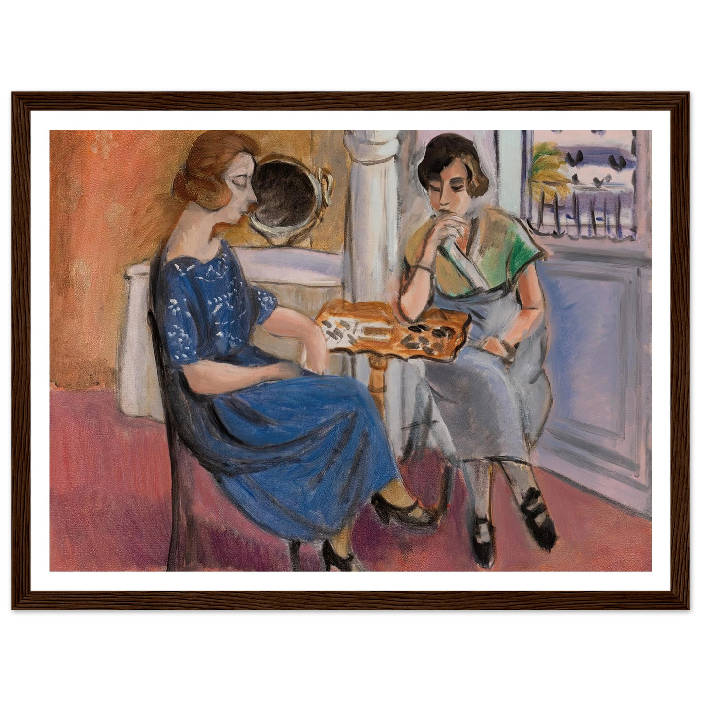 Domino Players (1921) Art Print | Henri Matisse - Framed Poster - 30x40 cm / 12x16″ - Black frame
