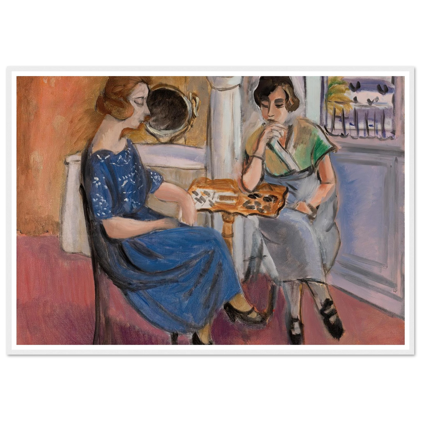 Domino Players (1921) Art Print | Henri Matisse - Framed Poster - 30x40 cm / 12x16″ - Black frame