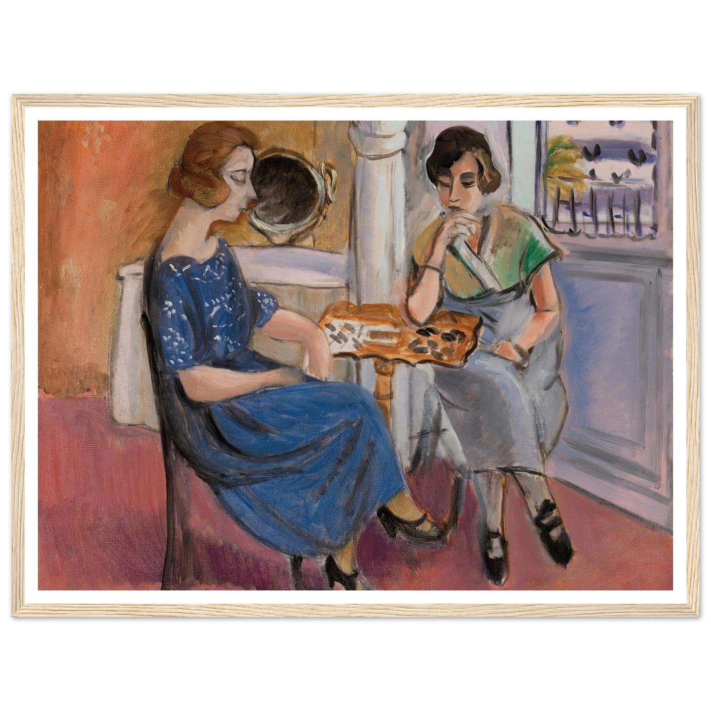 Domino Players (1921) Art Print | Henri Matisse - Framed Poster - 30x40 cm / 12x16″ - Black frame