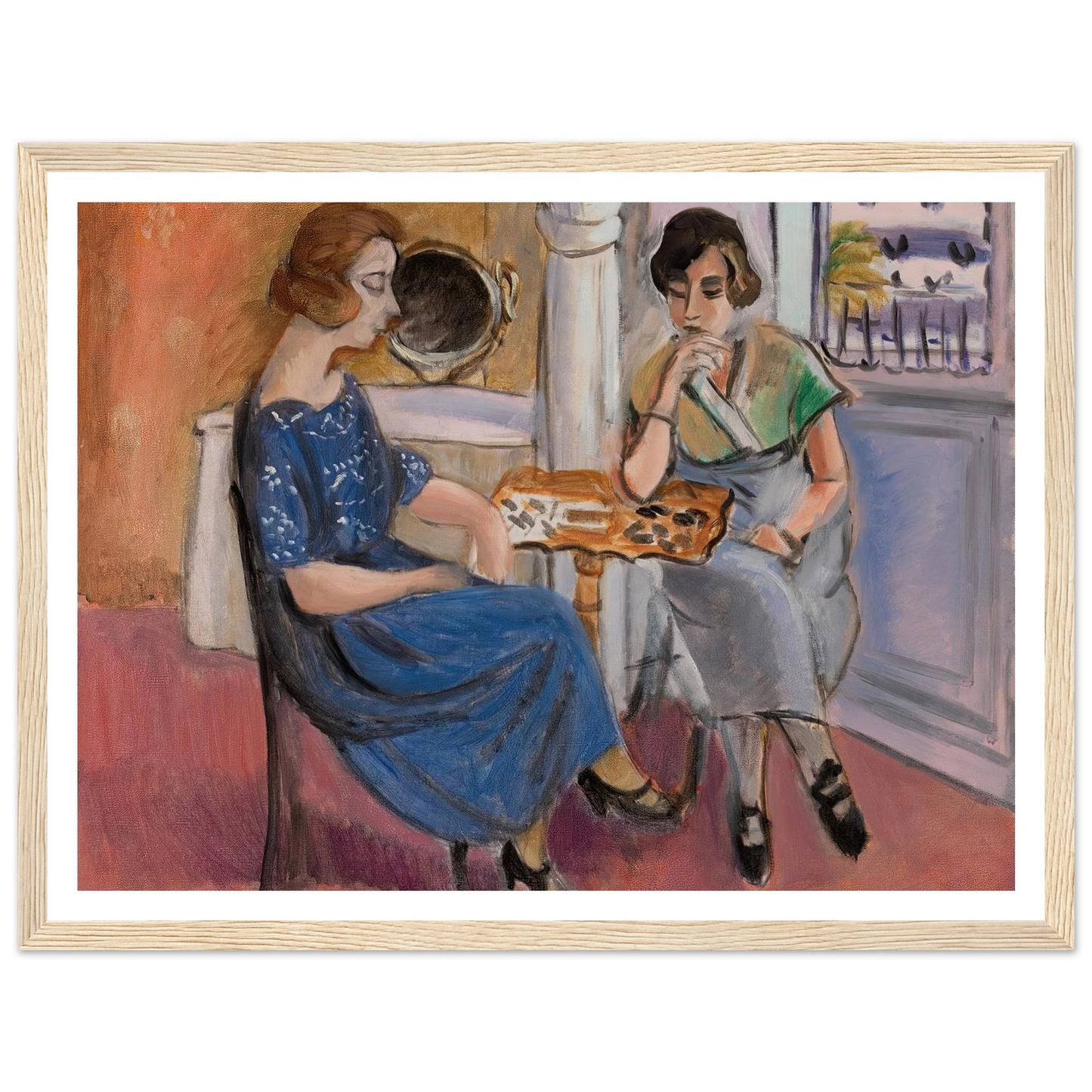 Domino Players (1921) Art Print | Henri Matisse - Framed Poster - 30x40 cm / 12x16″ - Black frame