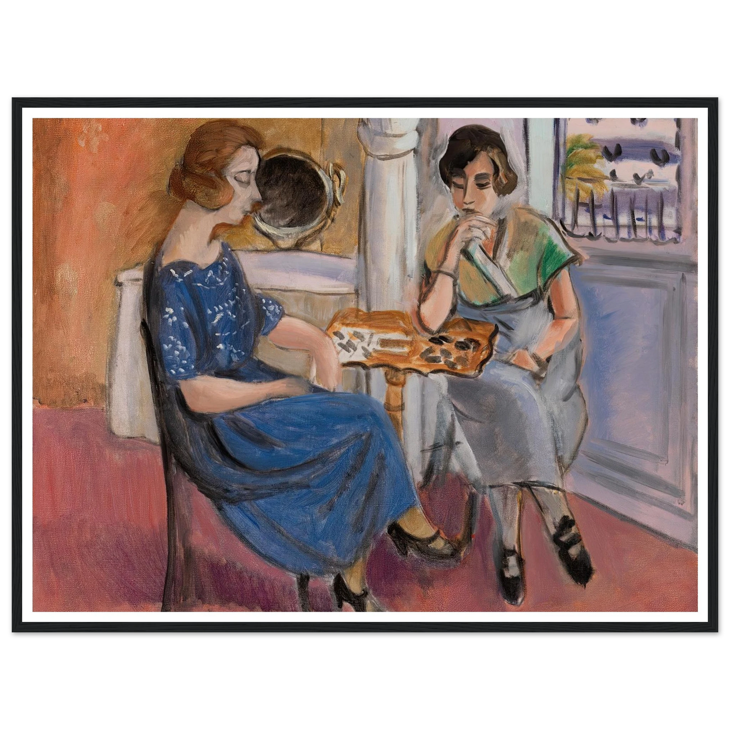 Domino Players (1921) Art Print | Henri Matisse - Framed Poster - 30x40 cm / 12x16″ - Black frame
