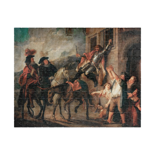 Don Quixote strapped to a window Puzzle | Charles-Antoine Coypel - - 252 pcs (Horizontal) - 