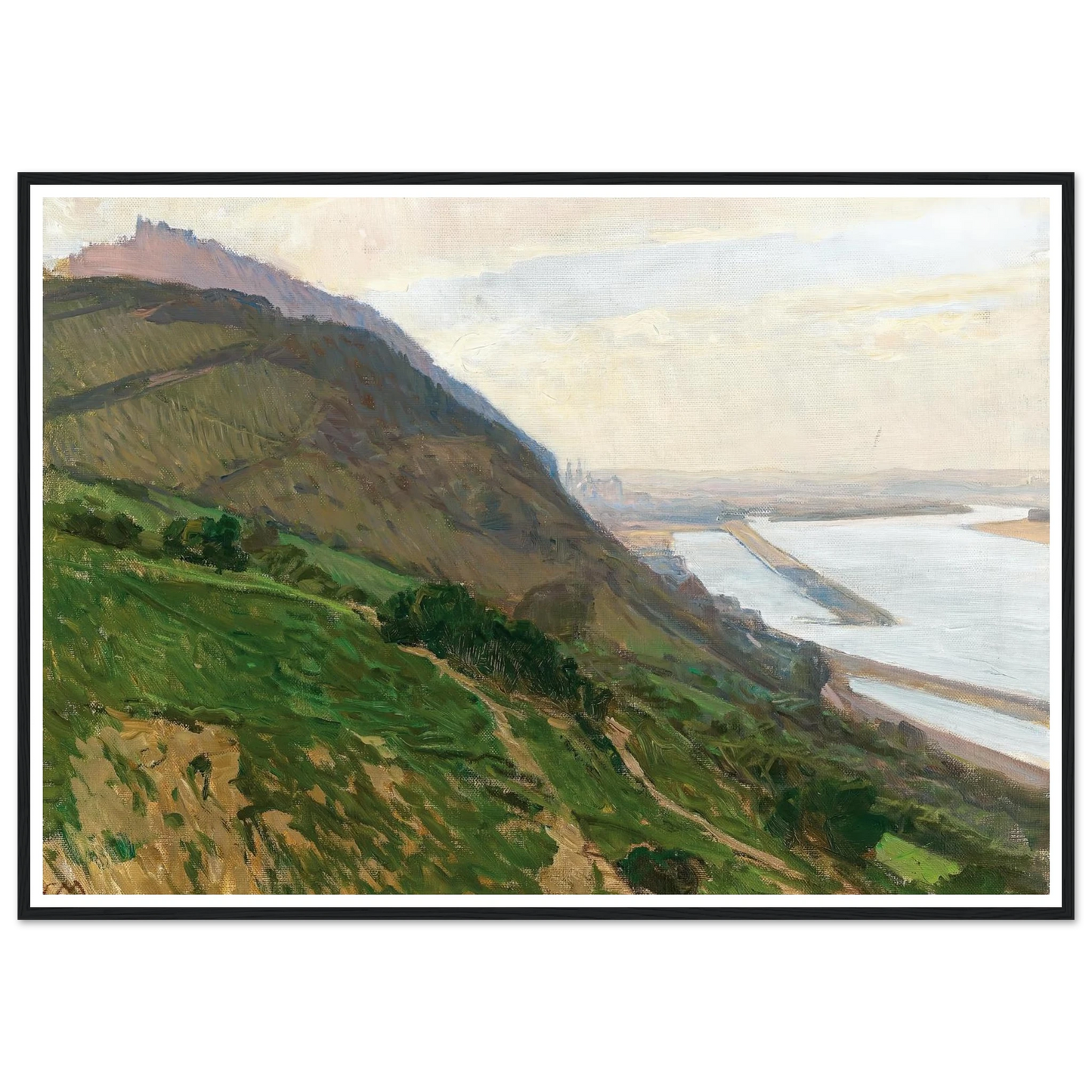 Donauansicht Art Print | Carl Moll - Framed Poster - 30x40 cm / 12x16″ - Black frame