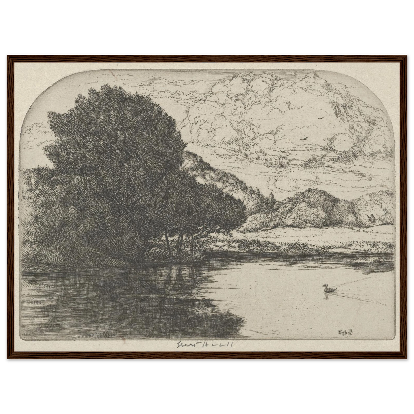 Doomed Duck (1900-1925) Art Print | Ernest Haskell - Framed Poster - 30x40 cm / 12x16″ - Black frame