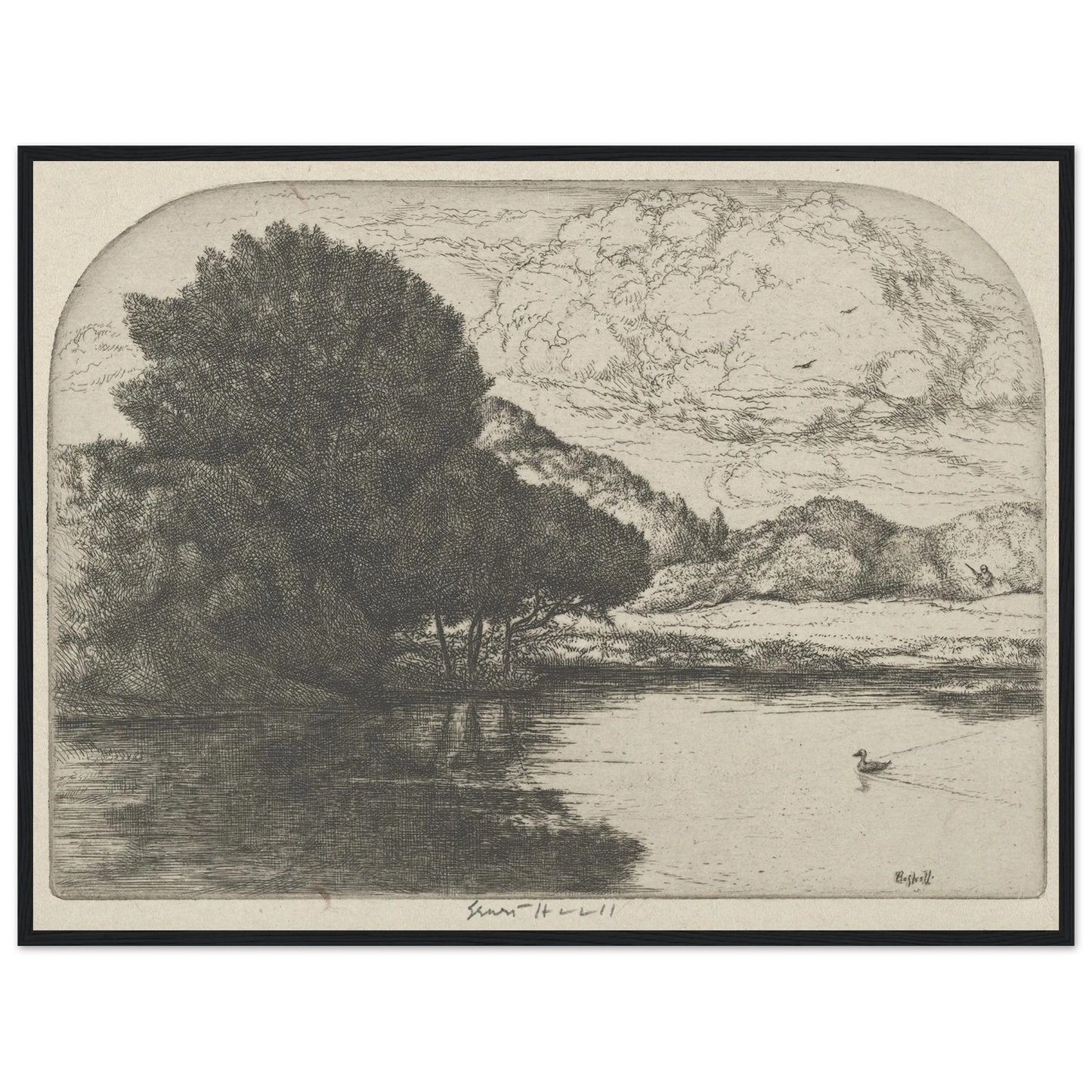 Doomed Duck (1900-1925) Art Print | Ernest Haskell - Framed Poster - 30x40 cm / 12x16″ - Black frame