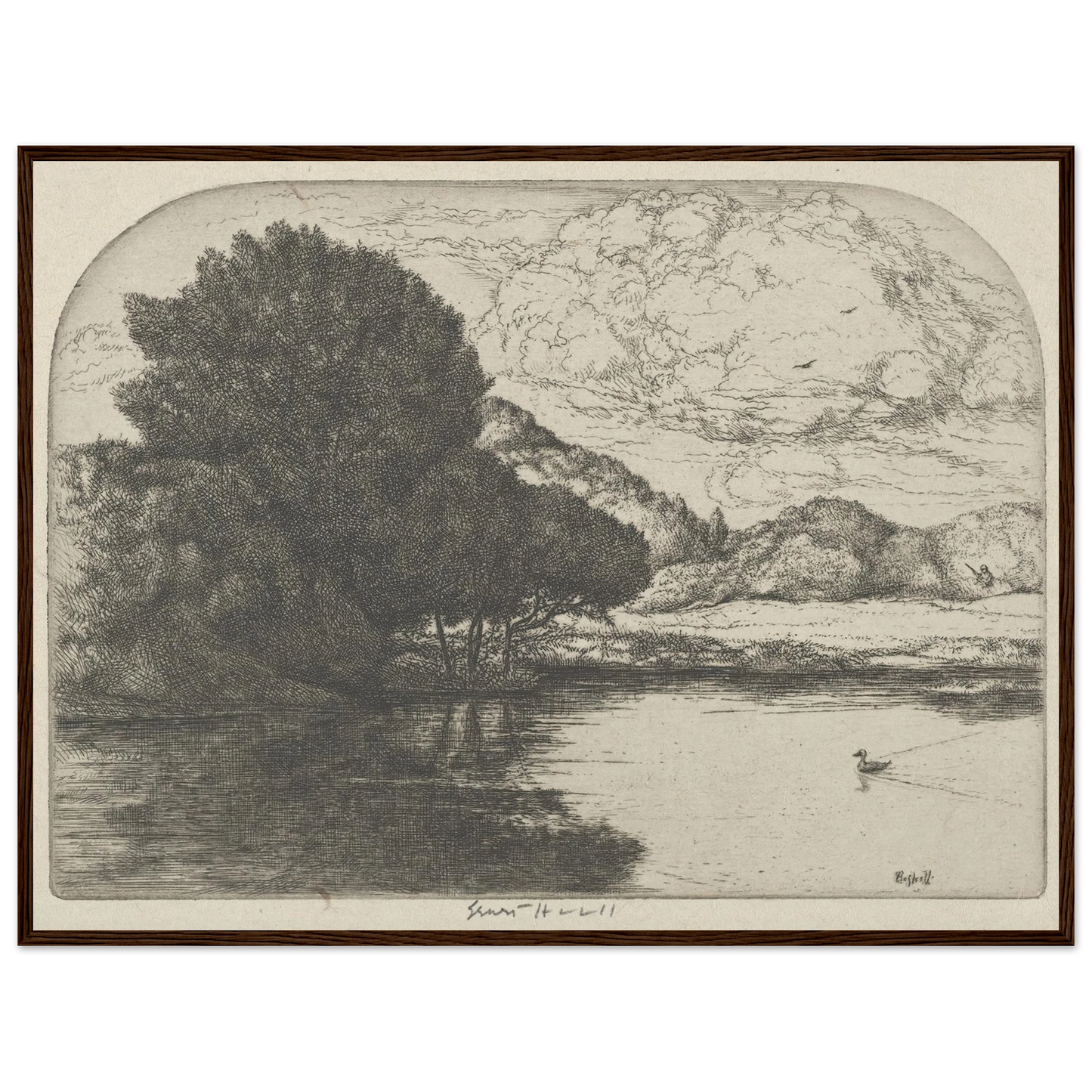 Doomed Duck (1900-1925) Art Print | Ernest Haskell - Framed Poster - 30x40 cm / 12x16″ - Black frame